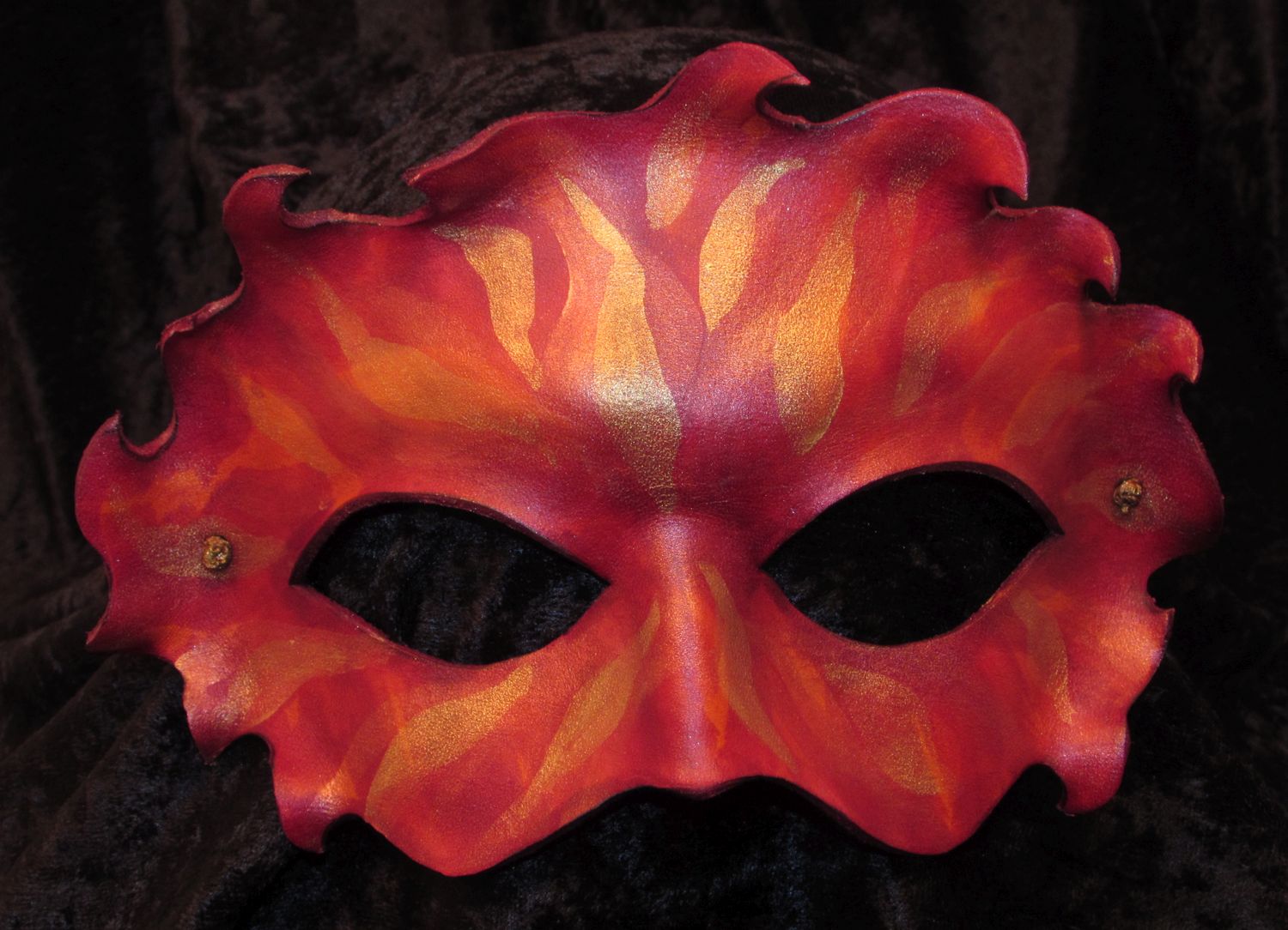 Red gold fiery Zephyr mask.